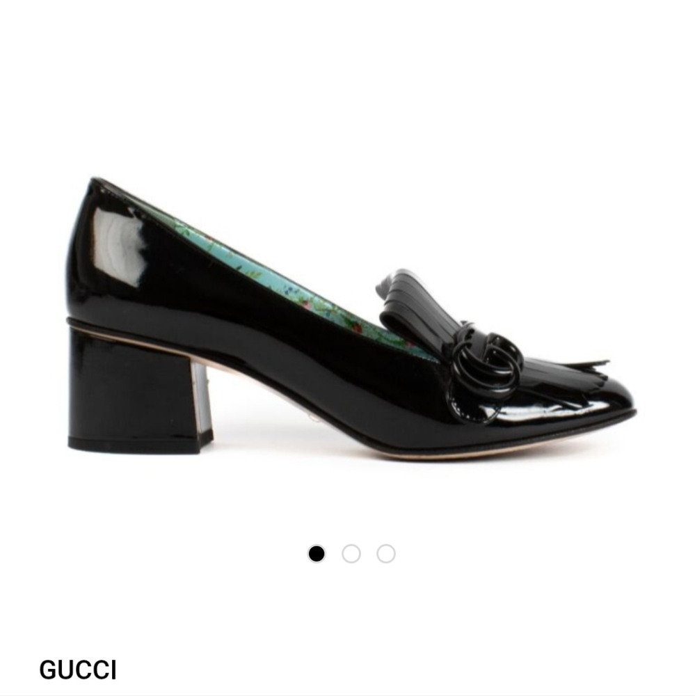 Gucci Women's Black Patent Leather Marmont Pumps